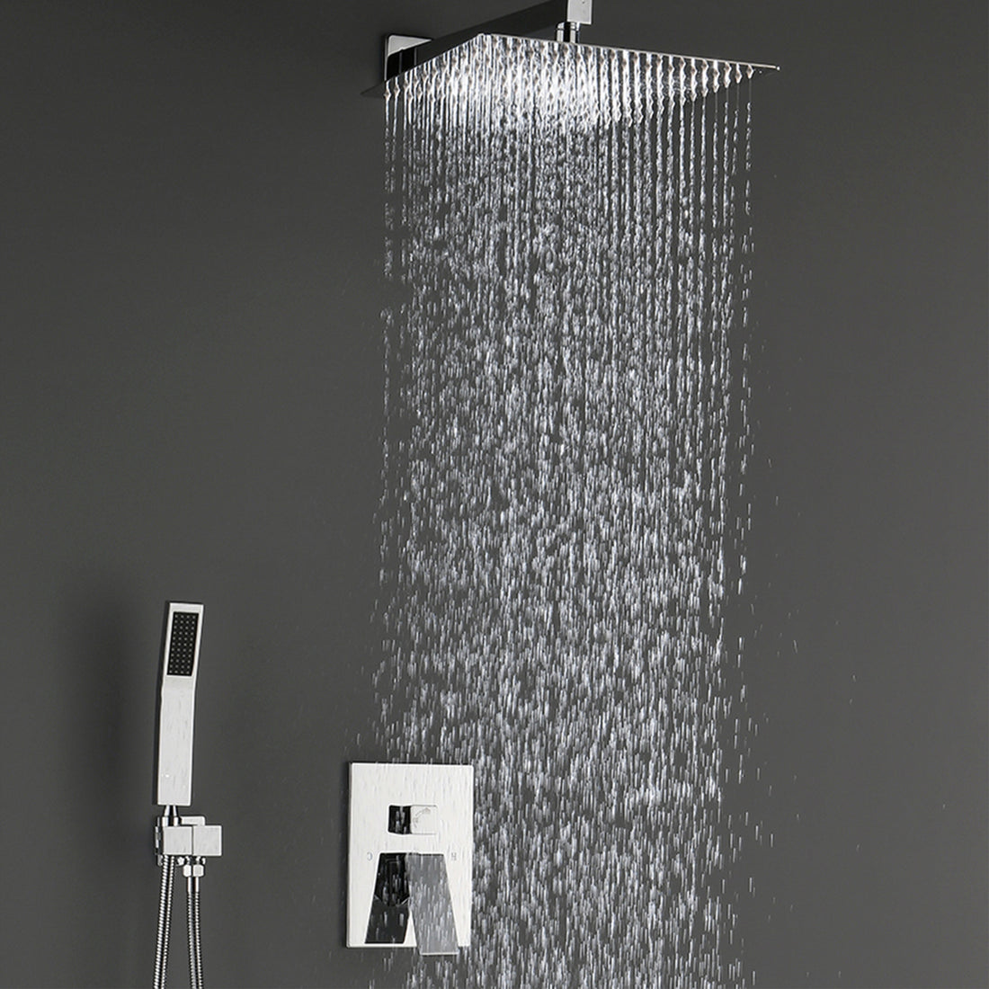Bathroom Luxury Rain Mixer Combo Set Wall Mounted bathroom-joystick-claw foot tub