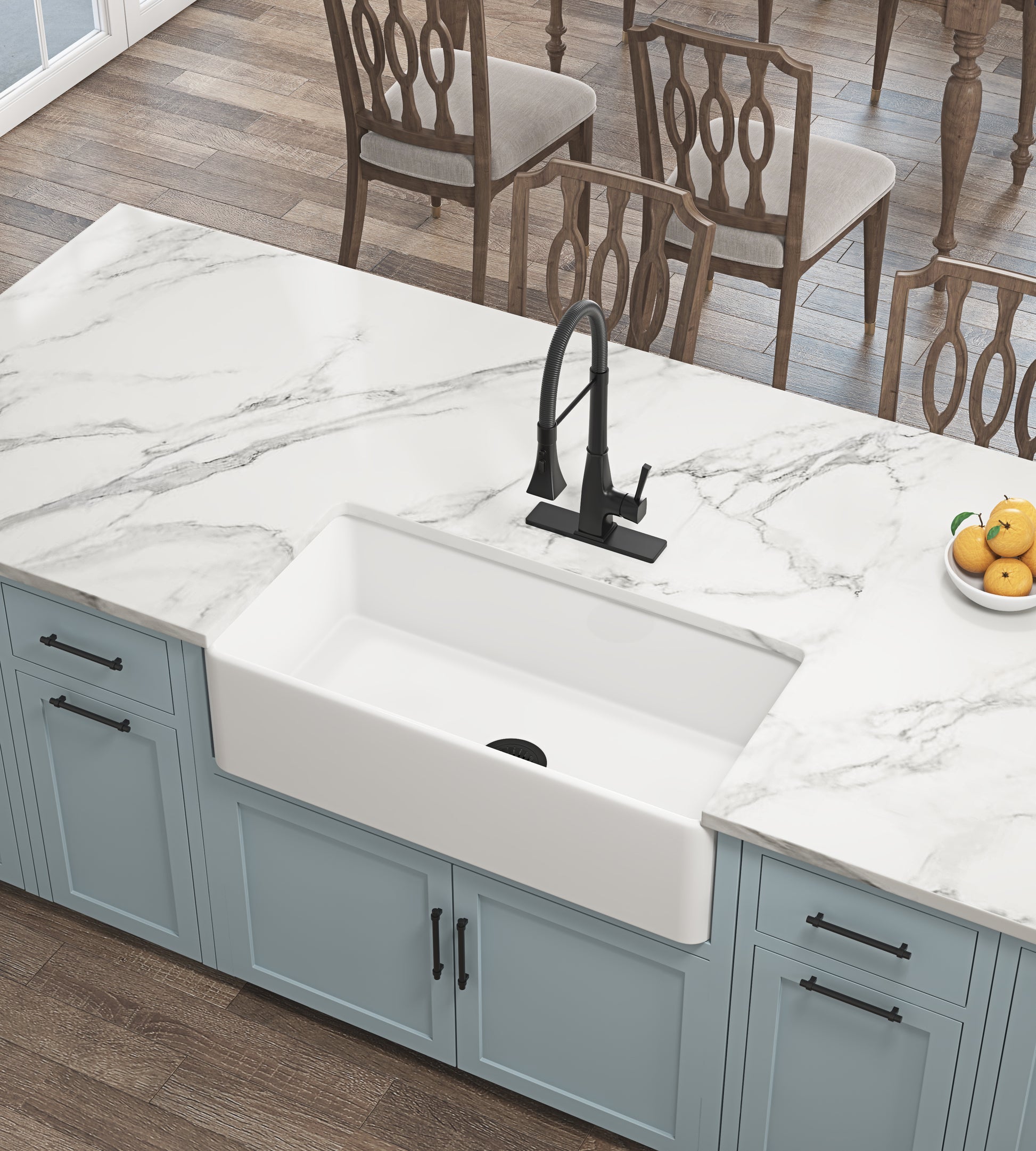 Inch White Farmhouse Sink Deep Apron Sink Undermount Farmhouse Kitchen Sink Single Farm Sink White Ceramic