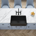 Inch White Farmhouse Sink Deep Apron Sink Undermount Farmhouse Kitchen Sink Single Farm Sink Matt Black Ceramic