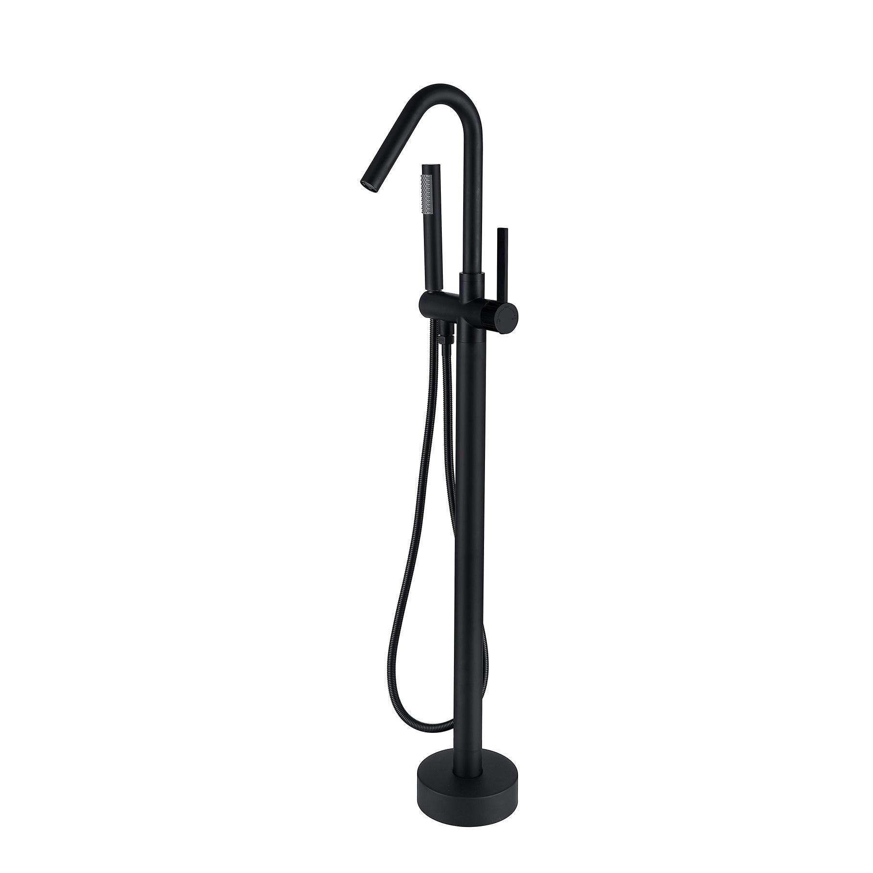 Freestanding Bathtub Faucet With Hand Shower Matt Black Metal