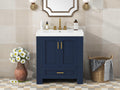 30'' Bathroom Vanity with Seperate Basin Sink, Modern 1-blue-2-3-24 to 31 in-soft close