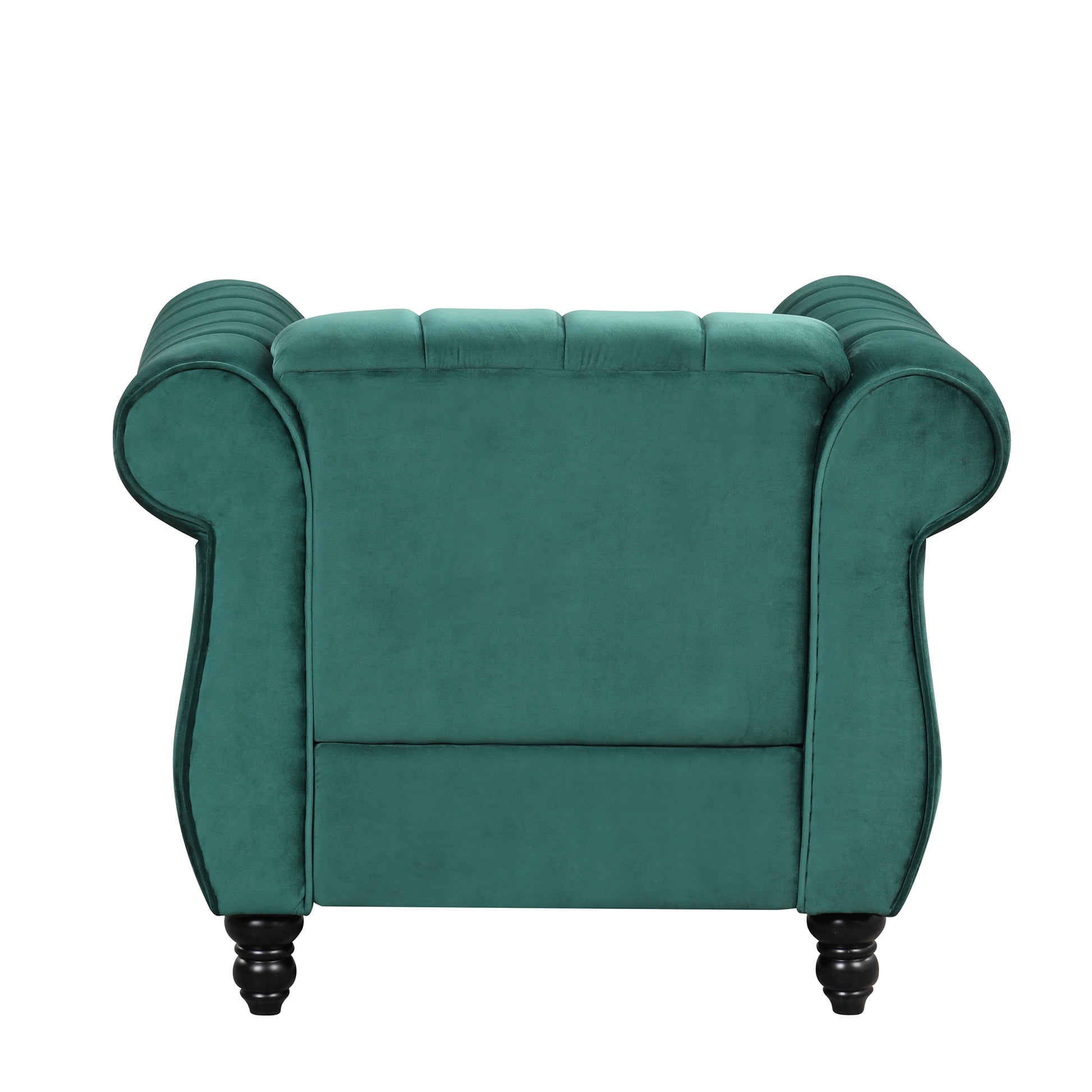 39" Modern Sofa Dutch Fluff Upholstered Sofa With Solid Wood Legs, Buttoned Tufted Backrest,Green Green Foam Polyester