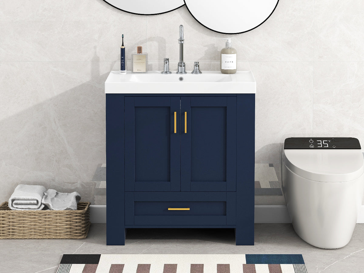 30'' Bathroom Vanity with Seperate Basin Sink, Modern 1-blue-2-3-24 to 31 in-soft close