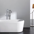 Freestanding Bathtub Faucet With Hand Shower Chrome Metal