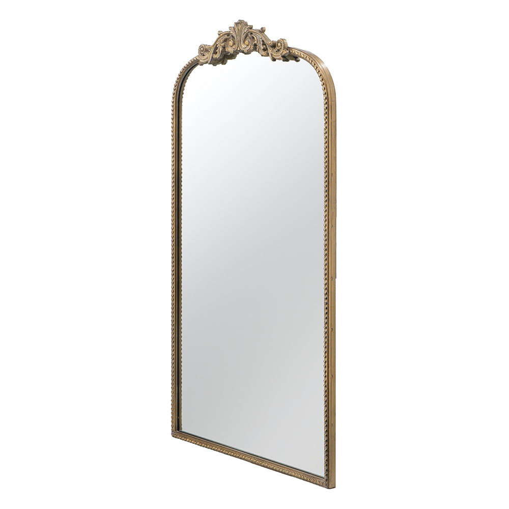 24" X 42" Gold Arch Mirror, Baroque Inspired Wall Decor For Bathroom Bedroom Living Room Gold Mdf Glass