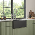 Inch White Farmhouse Sink Deep Apron Sink Undermount Farmhouse Kitchen Sink Single Farm Sink Matt Black Ceramic