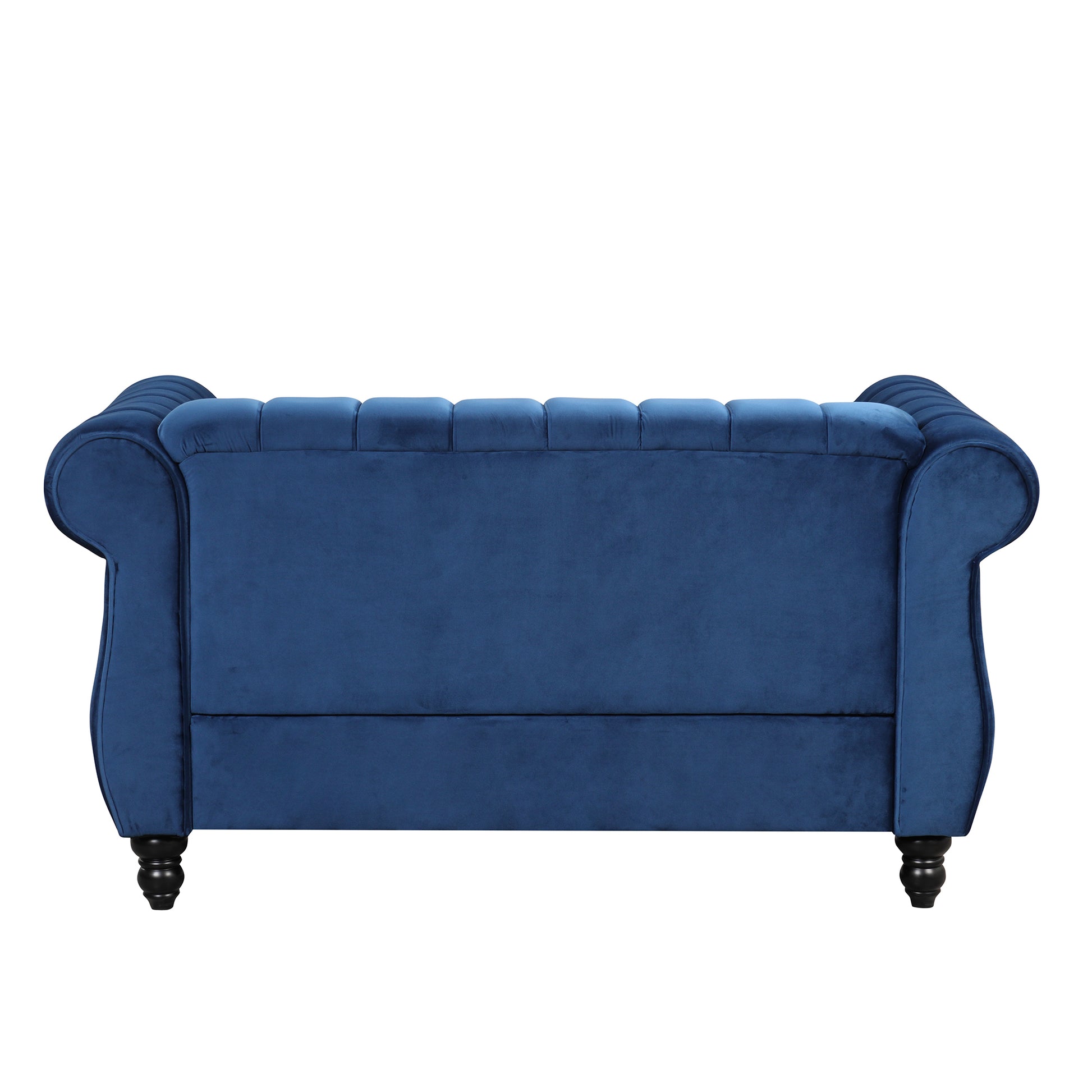 51" Modern Sofa Dutch Fluff Upholstered Sofa With Solid Wood Legs, Buttoned Tufted Backrest,Blue Blue Foam Polyester