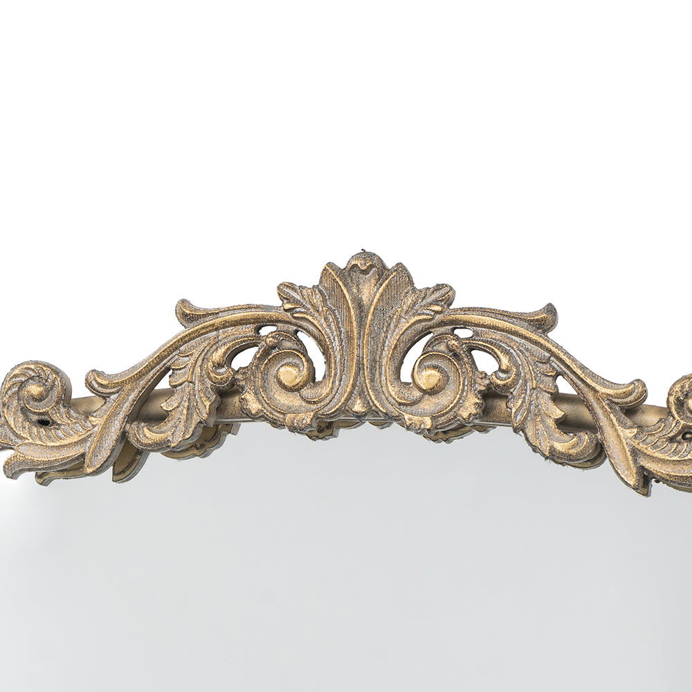 24" x 42" Gold Arch Mirror, Baroque Inspired Wall gold-mdf+glass