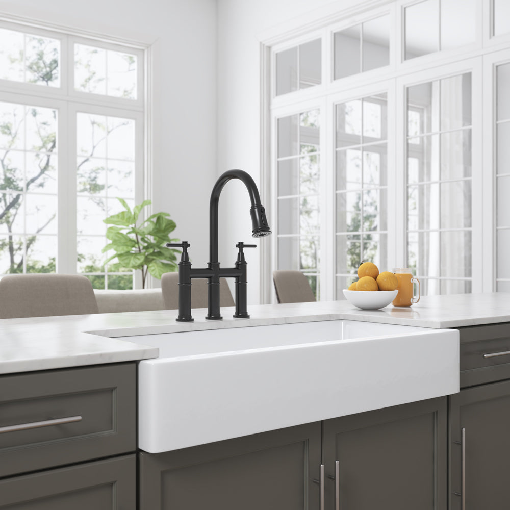 White Farmhouse Sink Deep Apron Sink Undermount Farmhouse Kitchen Sink Single Farm Sink White Ceramic