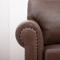 3 Seater Sofa. Brown Pu Foam Fabric