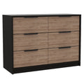 Kaia 4 Drawers Dresser, Superior Top Black Pine Multicolor Brown Bedroom Modern Walnut Particle Board Particle Board