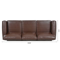 3 Seater Sofa. Brown Pu Foam Fabric