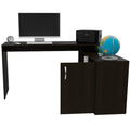 Axis Modern L Shaped Computer Desk With Open & Closed Storages Black Black Computer Desk Z Shape Office Modern Freestanding Rectangular Desk Rectangular Laminated Particle Board Particle Board