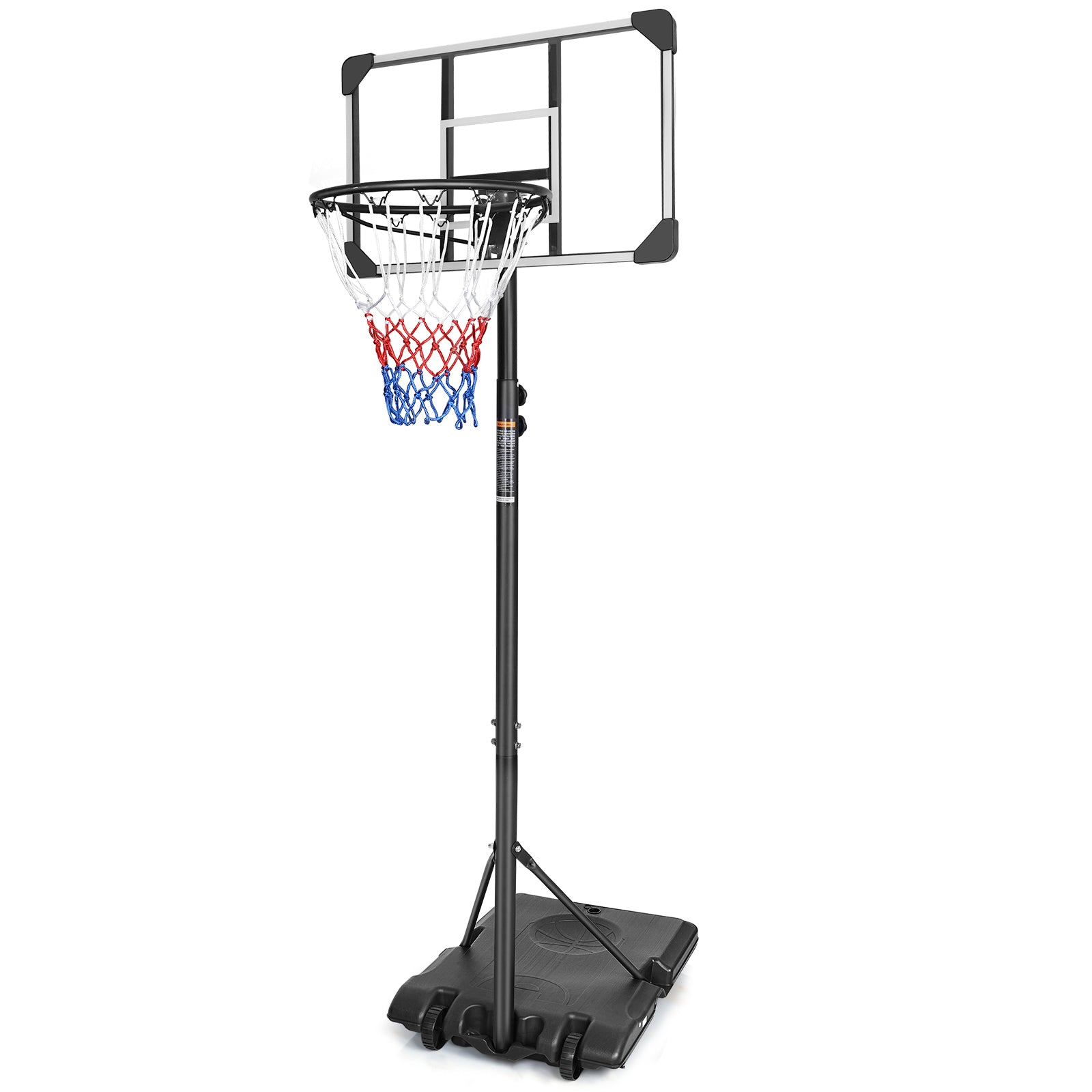 Portable Basketball Goal System with Stable Base and transparent-sporty-iron