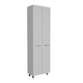 Baleare Pantry Cabinet, Five Interior Shelves, Four Legs White Freestanding White Kitchen Modern Particle Board Particle Board