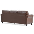 3 Seater Sofa. Brown Pu Foam Fabric