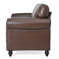 3 Seater Sofa. Brown Pu Foam Fabric