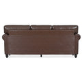 3 Seater Sofa. Brown Pu Foam Fabric