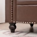 3 Seater Sofa. Brown Pu Foam Fabric