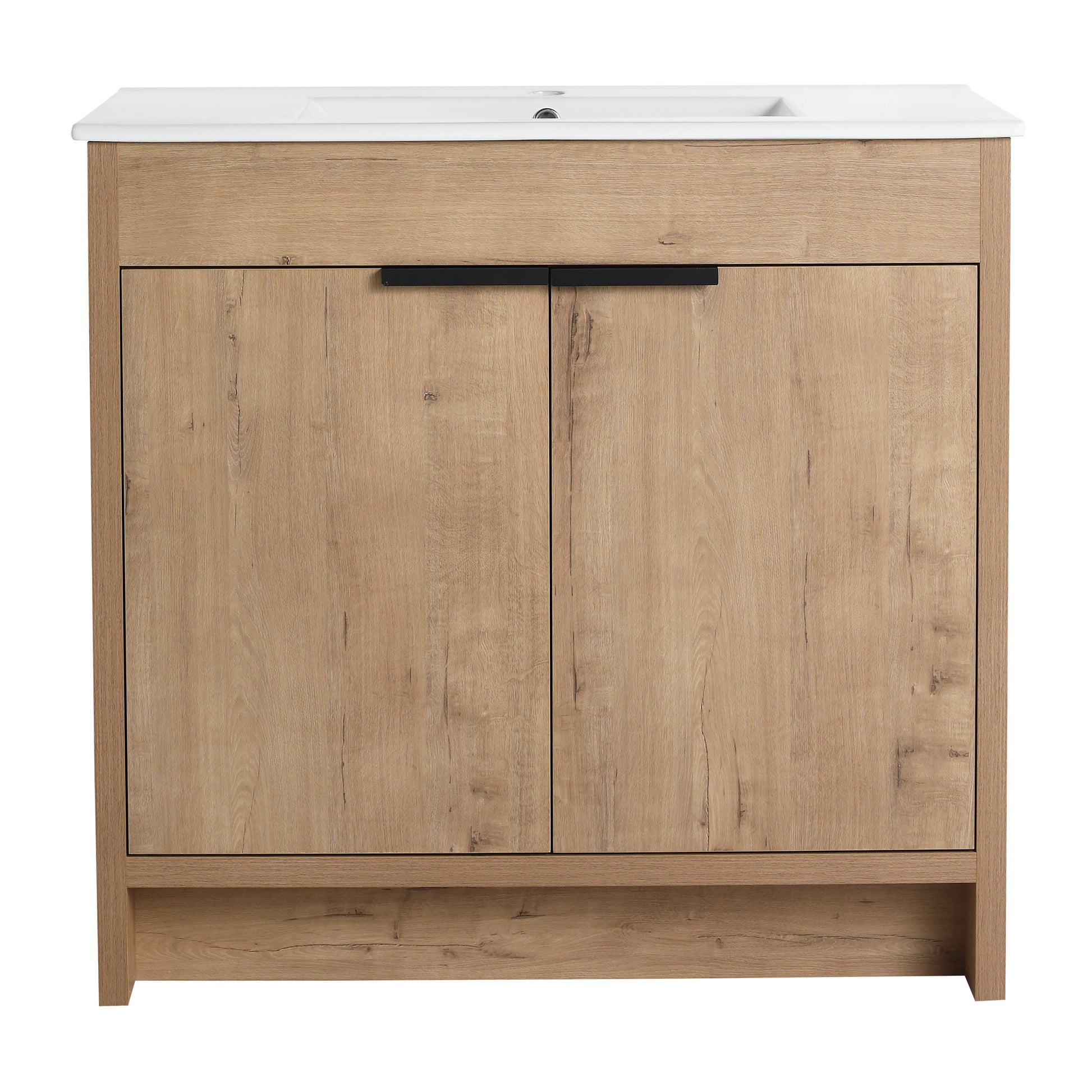 36" Freestanding Bathroom Vanity & 2 Soft Close Cabinet Doors Kd Packing ,Only Vanity Without Top Bvb02436Imo Imitative Oak Bathroom Modern Plywood