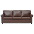 3 Seater Sofa. Brown Pu Foam Fabric