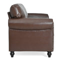 3 Seater Sofa. Brown Pu Foam Fabric