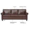 3 Seater Sofa. Brown Pu Foam Fabric