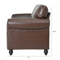 3 Seater Sofa. Brown Pu Foam Fabric