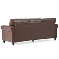 3 Seater Sofa. Brown Pu Foam Fabric