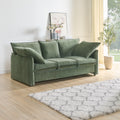 Not Available On Mid Century Sofa 3 Seater Cozy Couch For Living Room Apartment Lounge Bedroom, Green Green Polyester