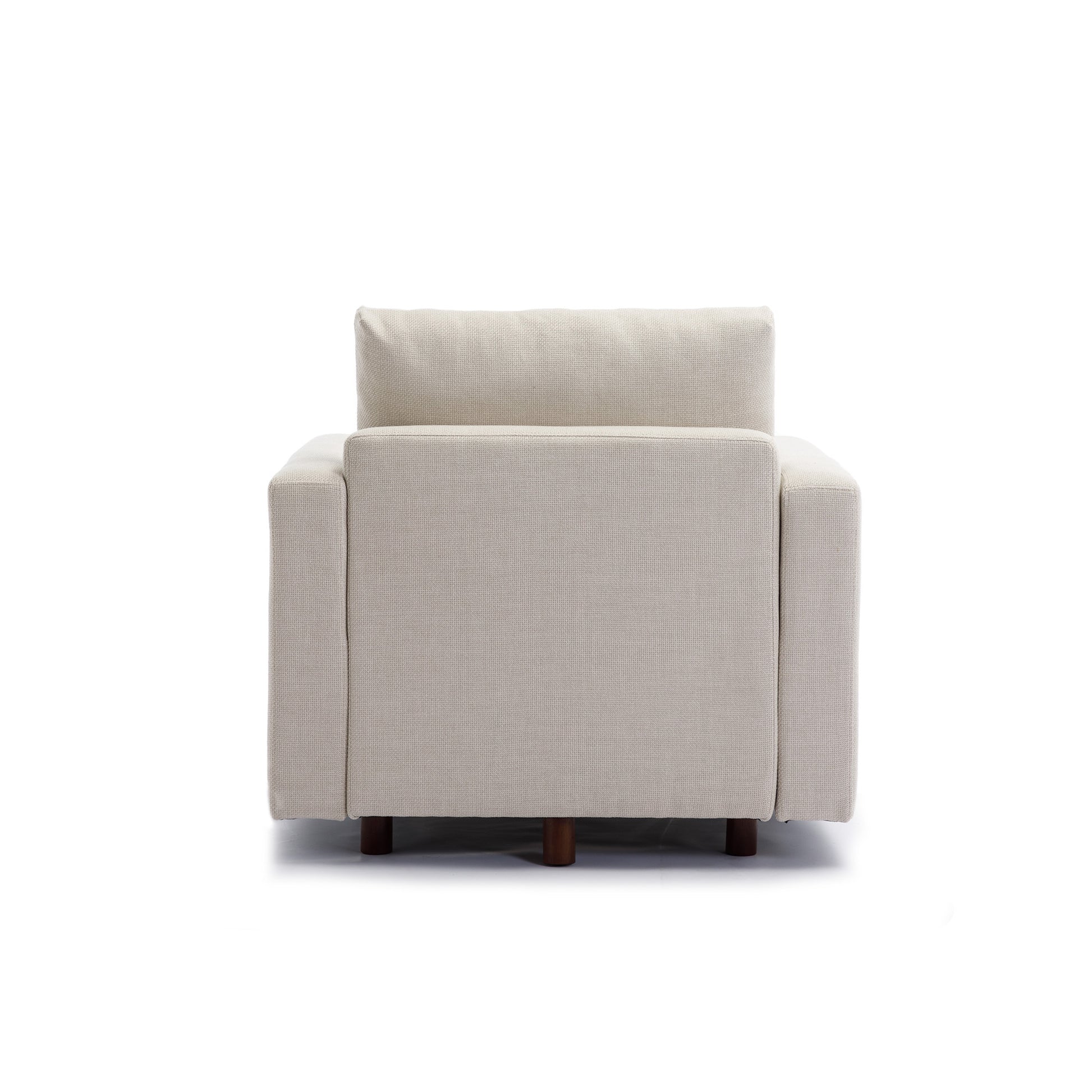 2 Seat Module Sectional Sofa Couch With 1 Ottoman For Living Room,Seat Cushion And Back Cushion Non Removable And Non Washable,Cream Cream Wood Primary Living Space Soft Modern Rubberwood Foam Linen 2 Seat