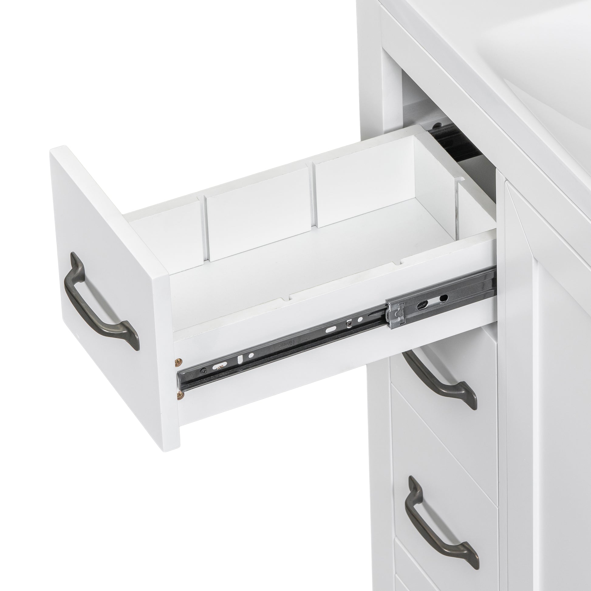 36" Bathroom Vanity With Sink Combo, Six Drawers, Multi Functional Drawer Divider, Adjustable Shelf, White Old Sku:Sy999808Aak White Solid Wood Mdf