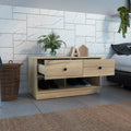 Tulip Storage Bench, Two Drawers, Two Shelves Beige Mdf Engineered Wood