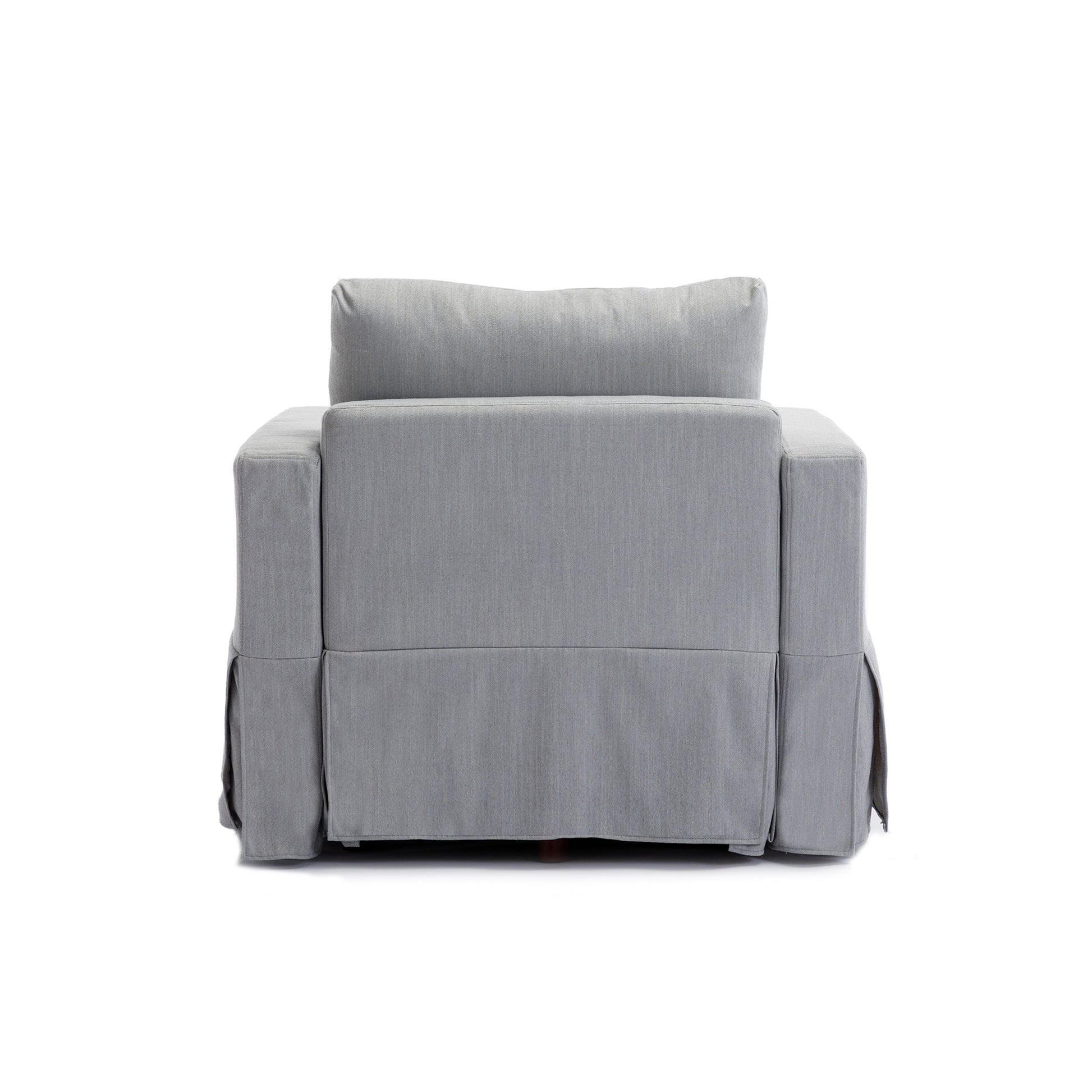 Single Seat Module Sofa Sectional Couch Seat Cushion And Back Cushion Removable And Washable,Light Grey Light Grey Wood Primary Living Space Soft Cushion Back Modern Rubberwood Square Arms Foam Linen 1 Seat