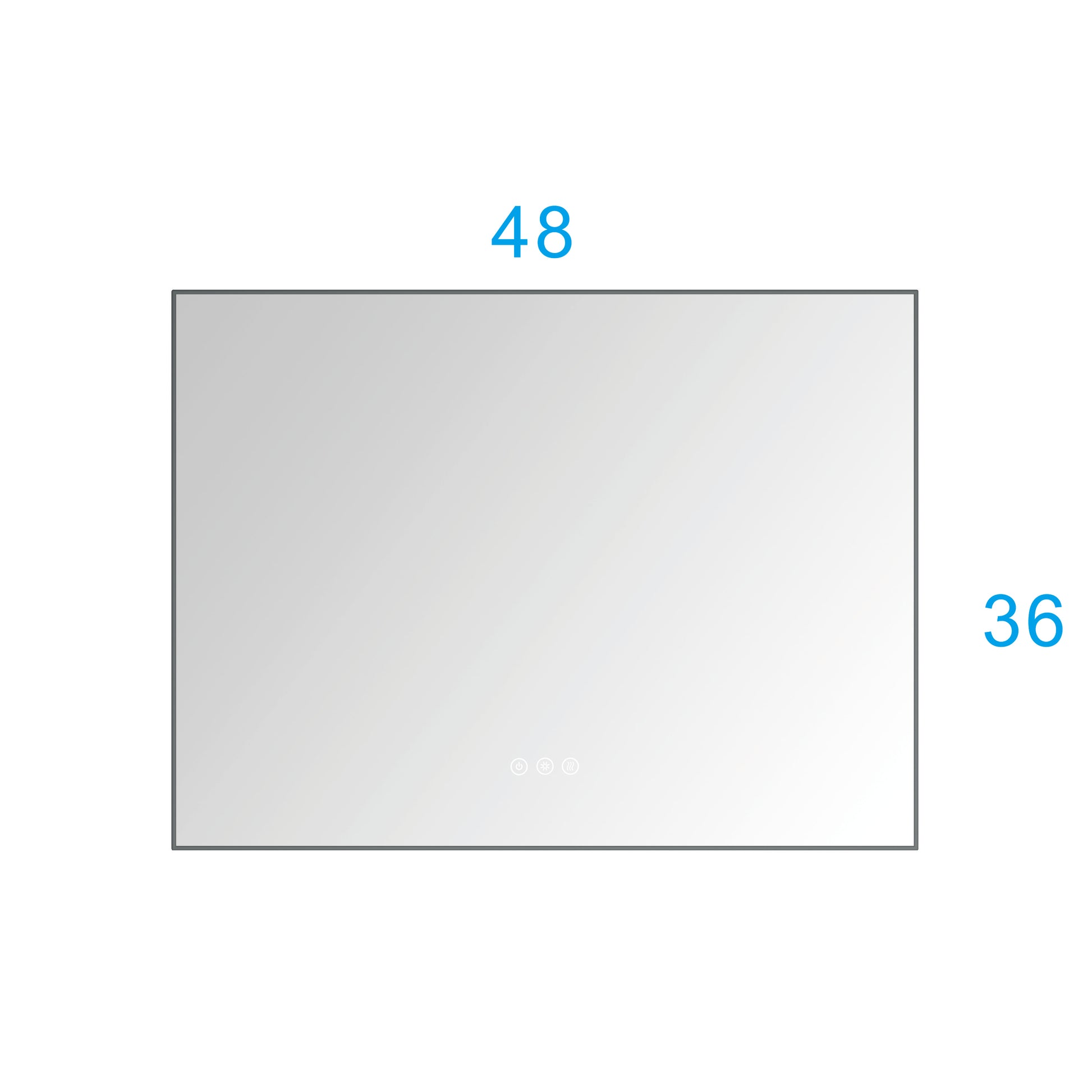 48 X 36Inch Led Mirror Bathroom Vanity Mirror With Back Light, Wall Mount Anti Fog Memory Large Adjustable Vanity Mirror Gunmetal Aluminium