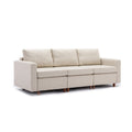 3 Seat Module Sectional Sofa Couch With 2 Ottoman For Living Room,Seat Cushion And Back Cushion Non Removable And Non Washable,Cream Cream Wood Primary Living Space Soft Modern Rubberwood Foam Linen 3 Seat