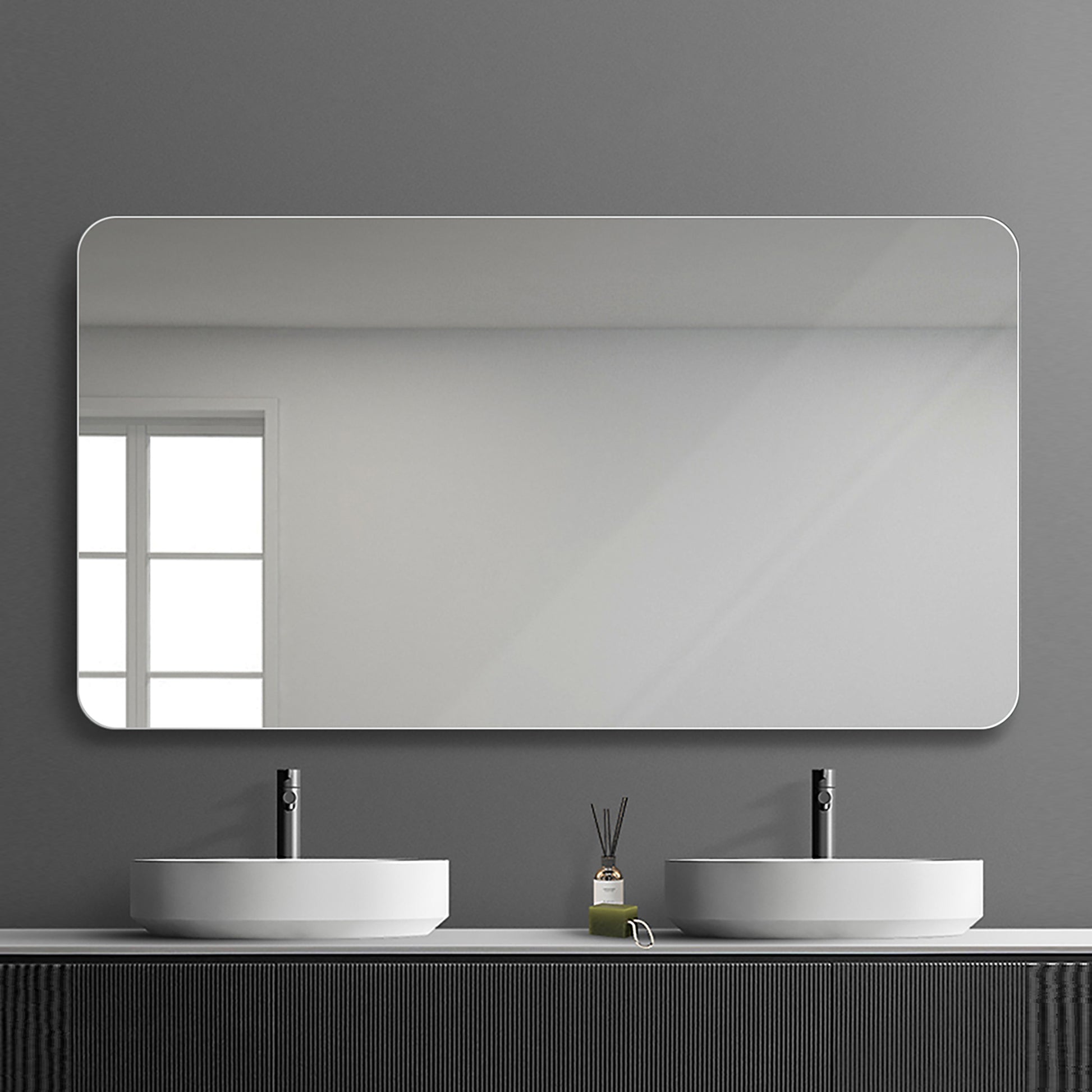 Bathroom Vanity Mirrorwall Mounted Mirror For Bathroom Anti Fog Waterproof Clear Glass