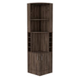 Syrah Corner Bar Cabinet, Two External Shelves Espresso Espresso Particle Board