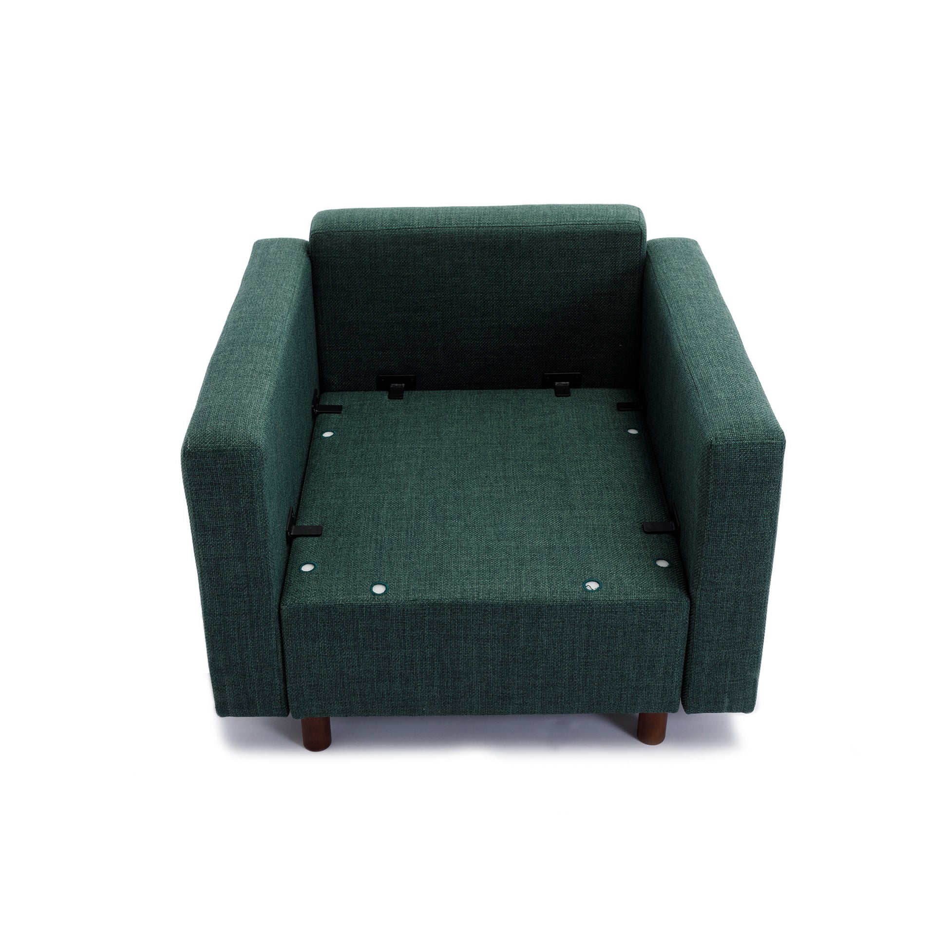 2 Seat Module Sectional Sofa Couch With 2 Ottoman For Living Room,Seat Cushion And Back Cushion Non Removable And Non Washable,Green Green Wood Primary Living Space Soft Modern Rubberwood Foam Linen 2 Seat