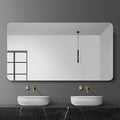 Bathroom Vanity Mirrorwall Mounted Mirror For Bathroom Anti Fog Waterproof Clear Glass