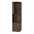 Syrah Corner Bar Cabinet, Two External Shelves Dark Walnut Brown Particle Board Particle Board