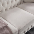 Chesterfield Sofa Beige Linen Fabric Beige Beige Foam Fabric