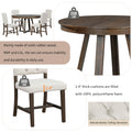 5 Piece Retro Functional Dining Set, Round Table With A 16