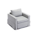 3 Seat Module Sectional Sofa Couch With 2 Ottoman,Seat Cushion And Back Cushion Removable And Washable,Light Grey Light Grey Wood Primary Living Space Soft Modern Rubberwood Foam Linen 3 Seat