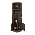 Syrah Corner Bar Cabinet, Two External Shelves Espresso Espresso Particle Board