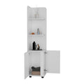 Malibu Freestanding Linen Cabinet, 2 Doors, Open Shelves White White 2 4 Bathroom Freestanding Modern Particle Board Particle Board