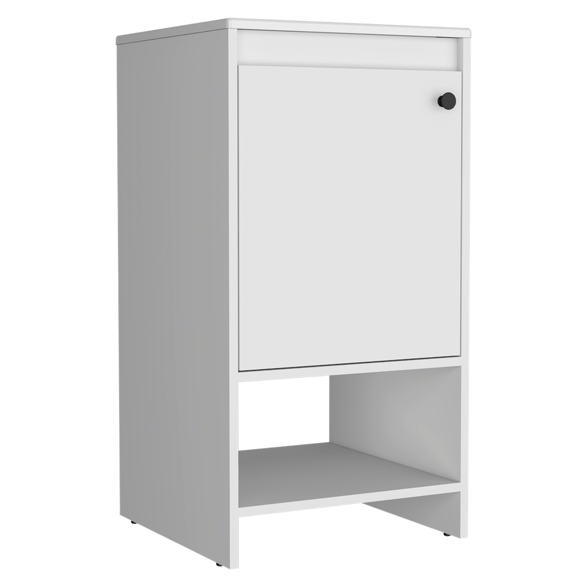 Jane Bathroom Vanity, Single Door Cabinet, Two Shelves White White Vanity Stools Bathroom Rectangular Modern Particle Board Particle Board