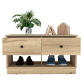 Tulip Storage Bench, Two Drawers, Two Shelves Beige Mdf Engineered Wood