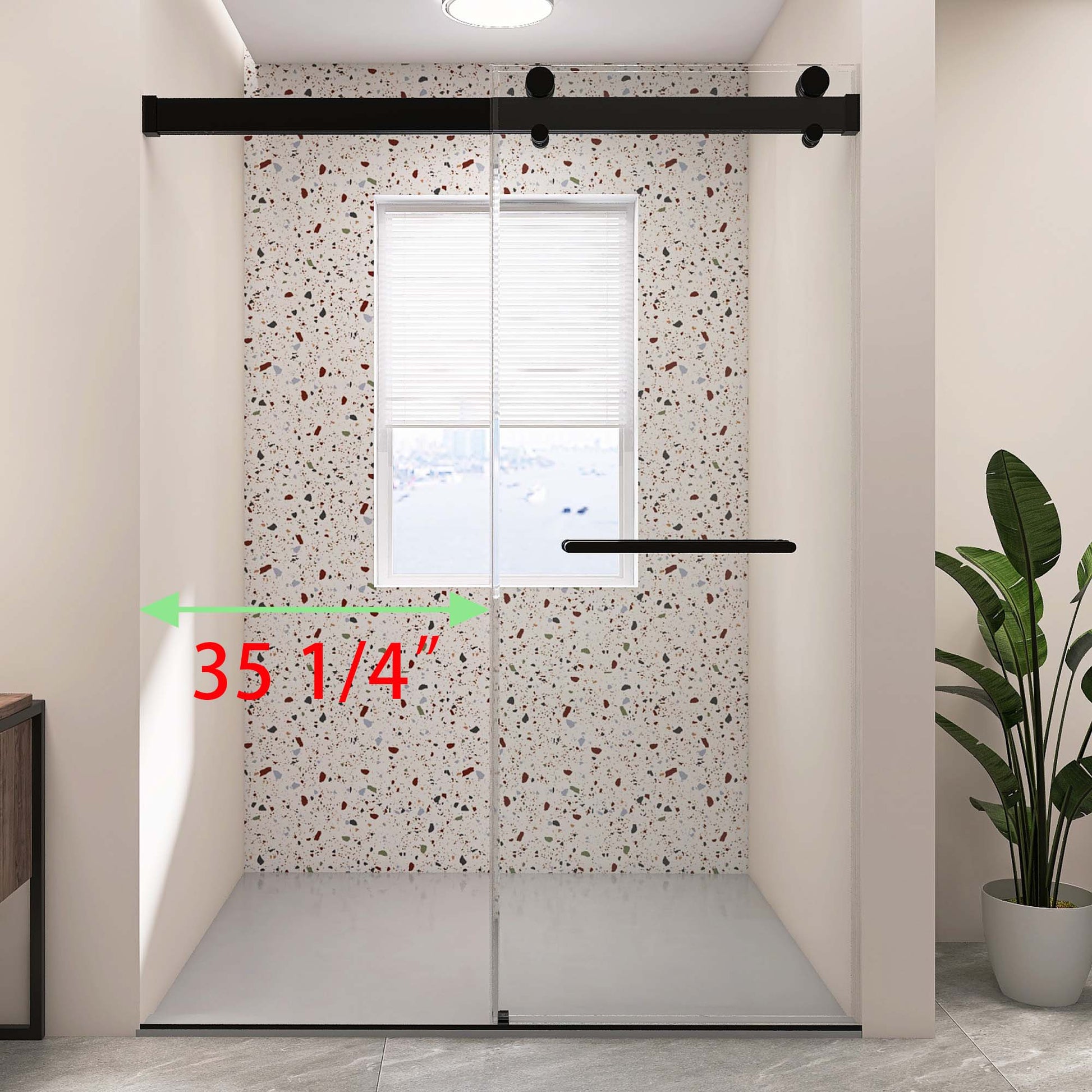 Frameless Double Sliding Shower, 69" 72" Width, 79" Height, 3 8" 10 Mm Clear Tempered Glass,Designed For Smooth Door With Clear Tempered Glass And Stainless Steel Hardware In Matt Black Finish Matte Black Glass