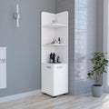 Malibu Freestanding Linen Cabinet, 2 Doors, Open Shelves White White 2 4 Bathroom Freestanding Modern Particle Board Particle Board